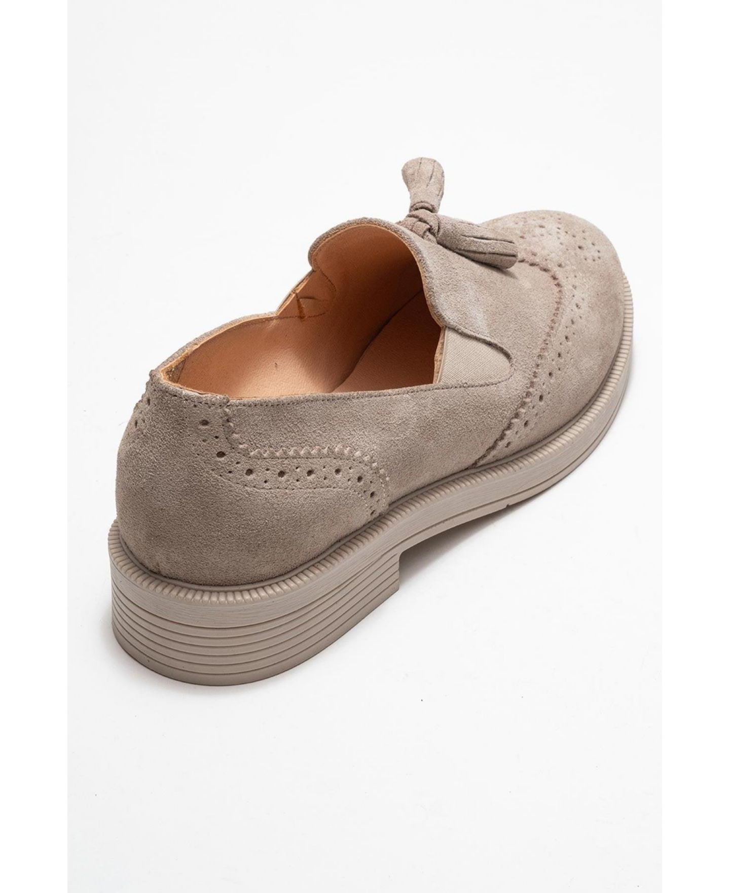 Женские туфли Forever & Always Shoes Alex Leather Tassel, цвет: Бежевый замшевый кожаный — фото 5