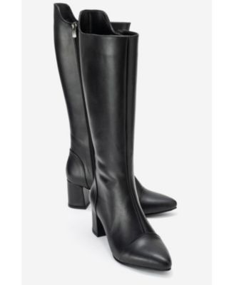 Women's Osmera Leather Block Heel Knee High Boot