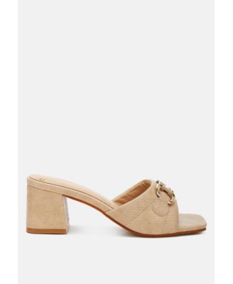 Womens Bellamy Horsebit Detail Snake Print Sandals