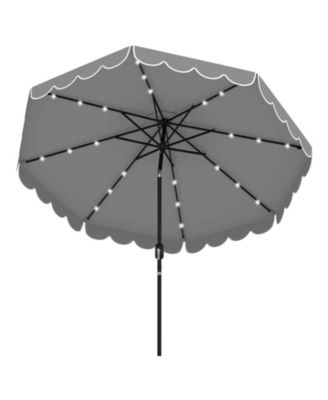 9.3 FT Solar Patio Umbrella Outdoor Market Sunshade with 24 LED