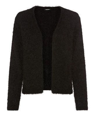 Women's Cropped Feather Yarn Cardigan