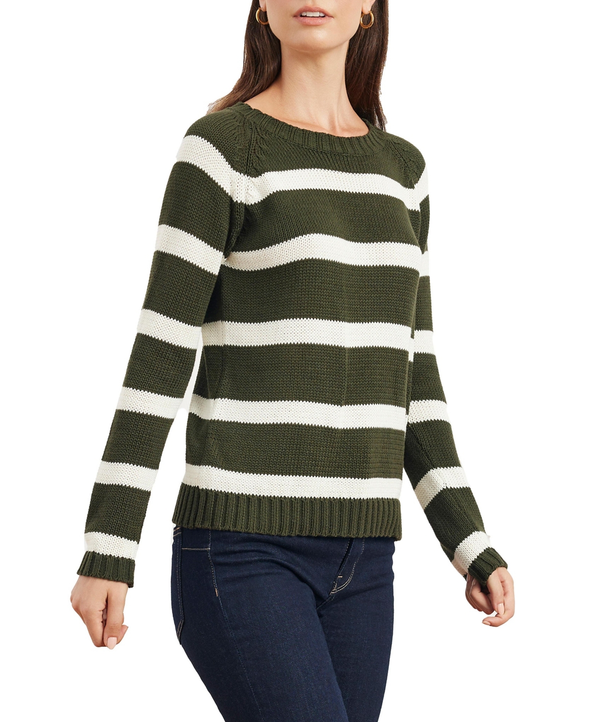 Paneros Clothing Women's Striped Sloane Crewneck Sweater