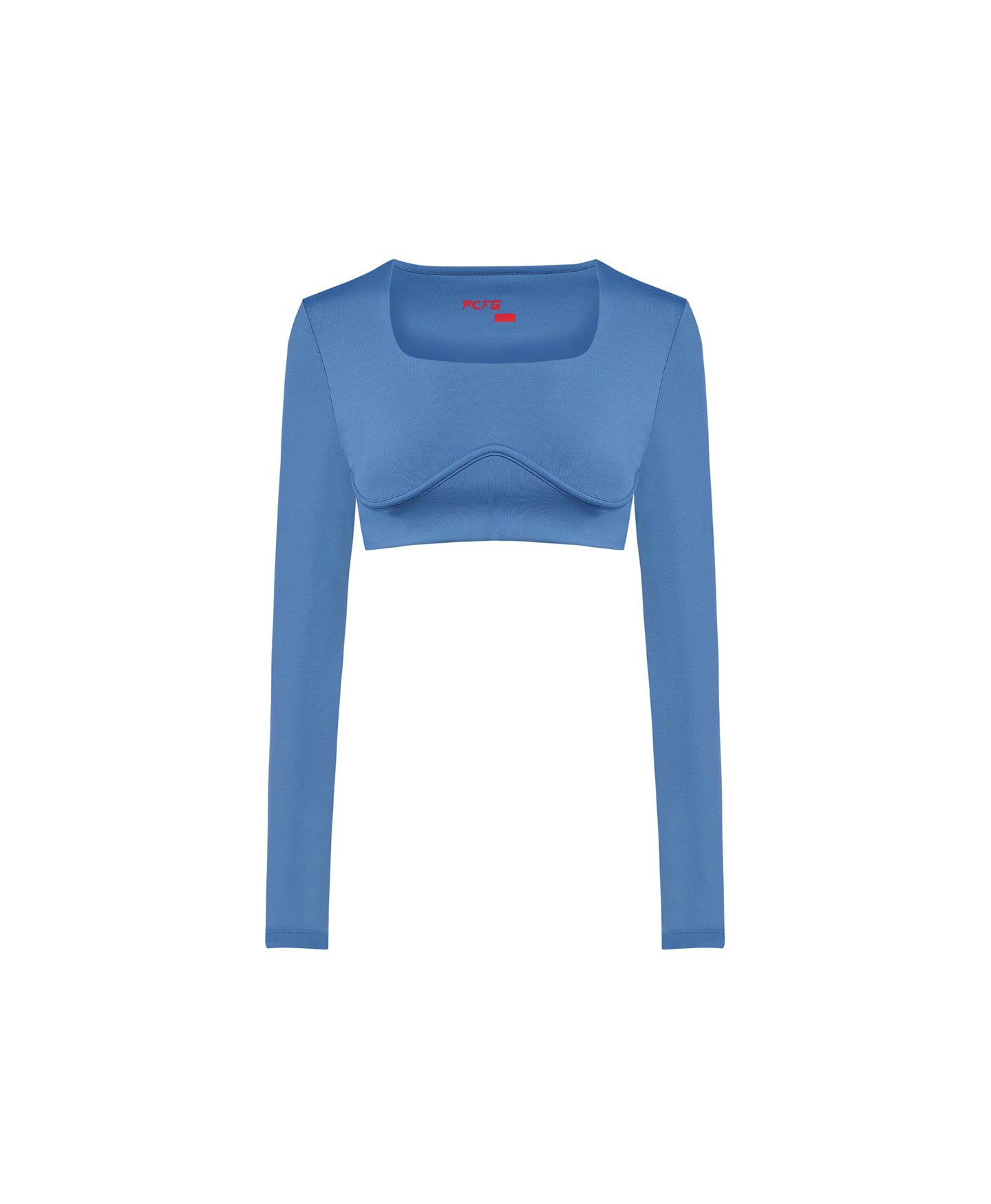 Женский топ PCFG Free Heaven Long Sleeve Crop, цвет: Синий — фото 5