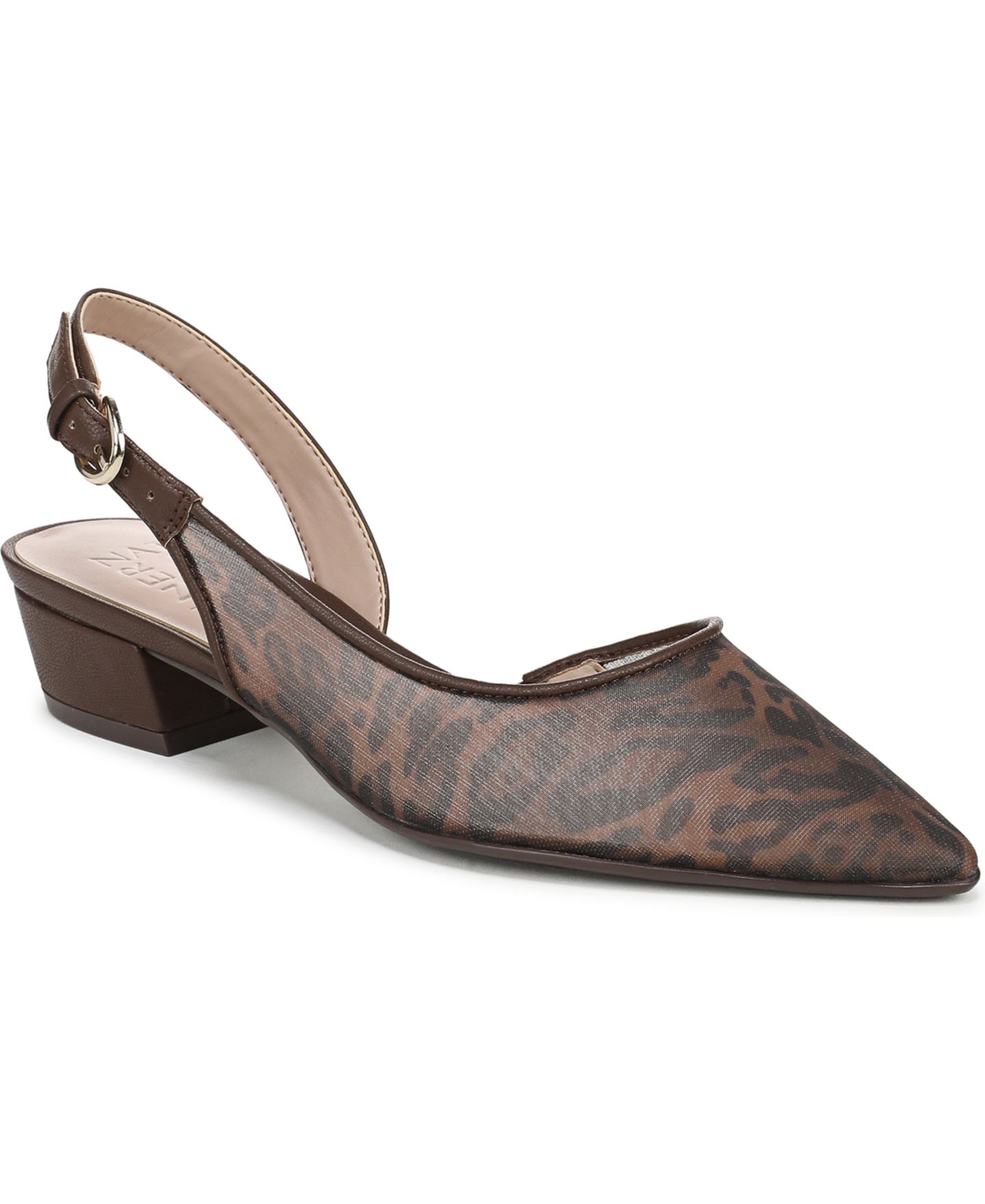 Женские туфли Naturalizer Banks Slingbacks, цвет: Коричневый леопардовый с принтом сетчатый — фото 1