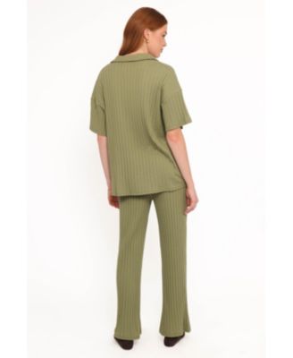 Women's Phillipa Wide Ribbed Shirt Set