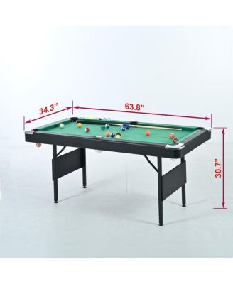 Foldable Pool Table with Cue Sticks & Accessories – Indoor MDF & Steel Billiard