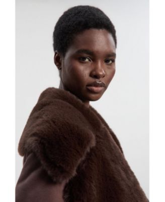 Women's Faux Shearling Belted Maxi Coat