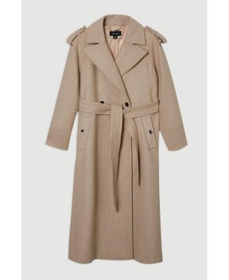 Women's Wool Tailored Belted Midi Coat