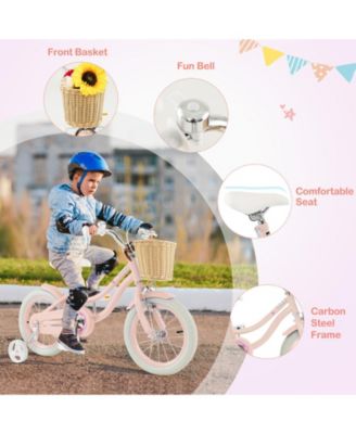 Kids Bike with Training Wheels and Adjustable Handlebar Seat