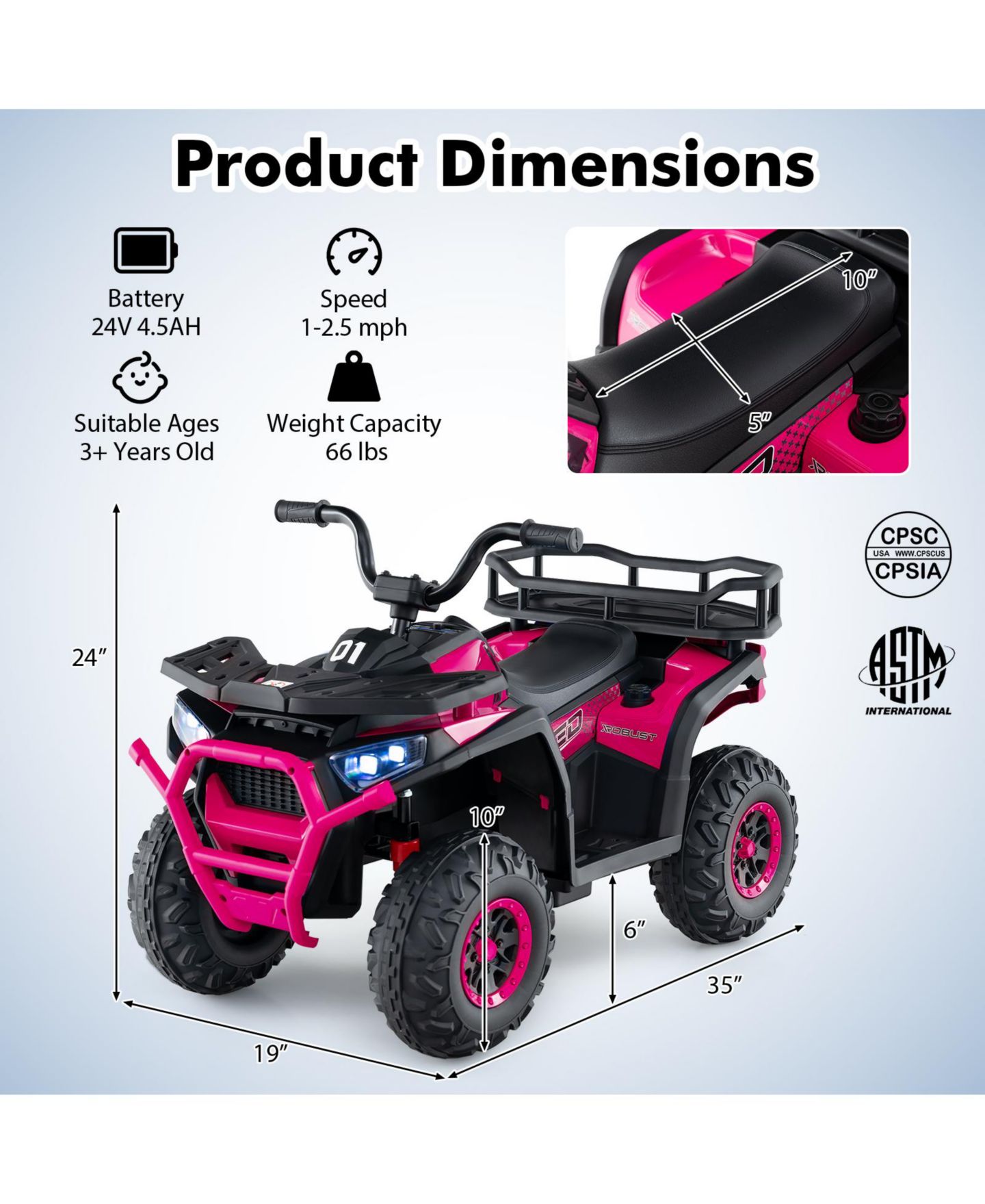 Детская игрушка SUGIFT Givimo 12V Electric Remote Control Formula Racing Ride-On Car, Ages 3-8, цвет: Чёрный — фото 2