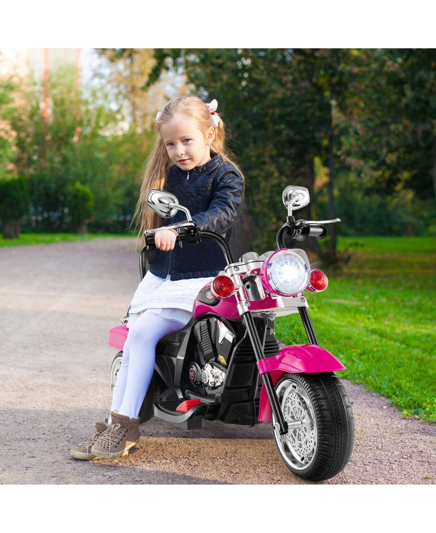Детская игрушка SUGIFT 6V Powered 3-Wheel Motorbike Ride-On Toy, Ages 12-36 Months, цвет: Тёмный розовый — фото 10