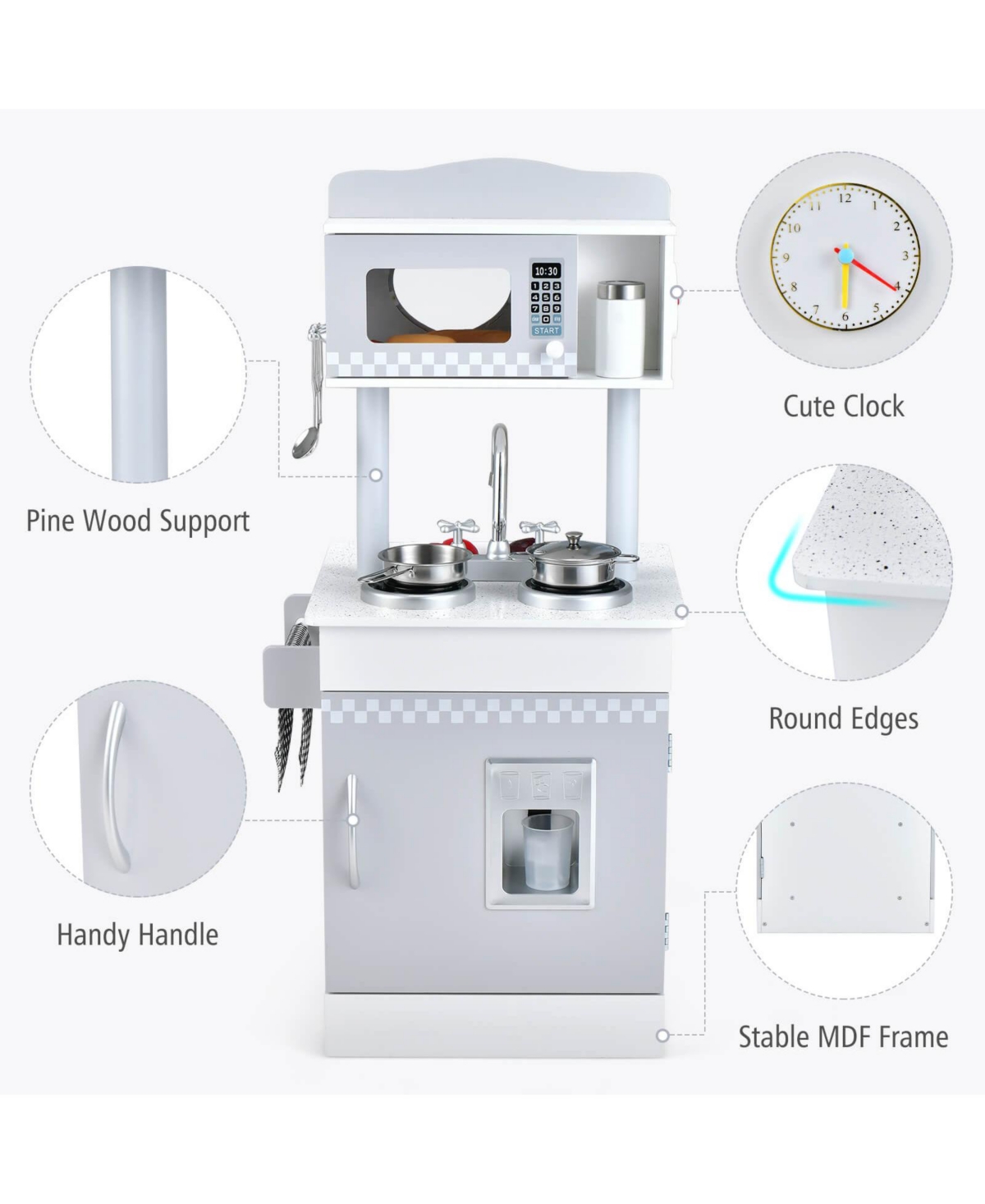 Sugift Chef Pretend Kitchen Playset with Cooking Oven and Sink for Toddlers