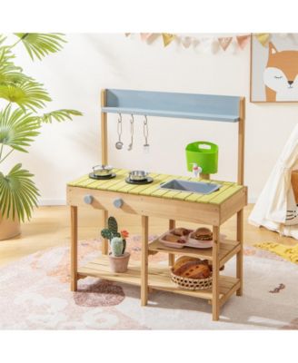 Backyard Pretend Play Toy Kitchen with Stove Top