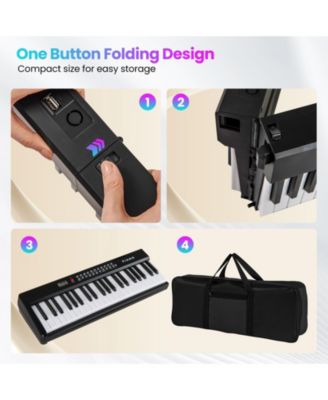 88 Key Foldable Electric Keyboard Piano with Wireless MIDI and Dual Speakers