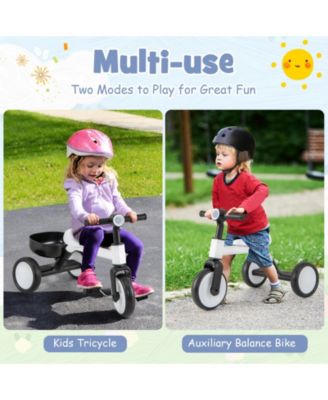 Toddler Convertible Trike with 86° Limited Steering Angle and Carbon Steel Frame