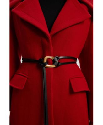 Women's Wool Shawl Collar Belted Midi Coat