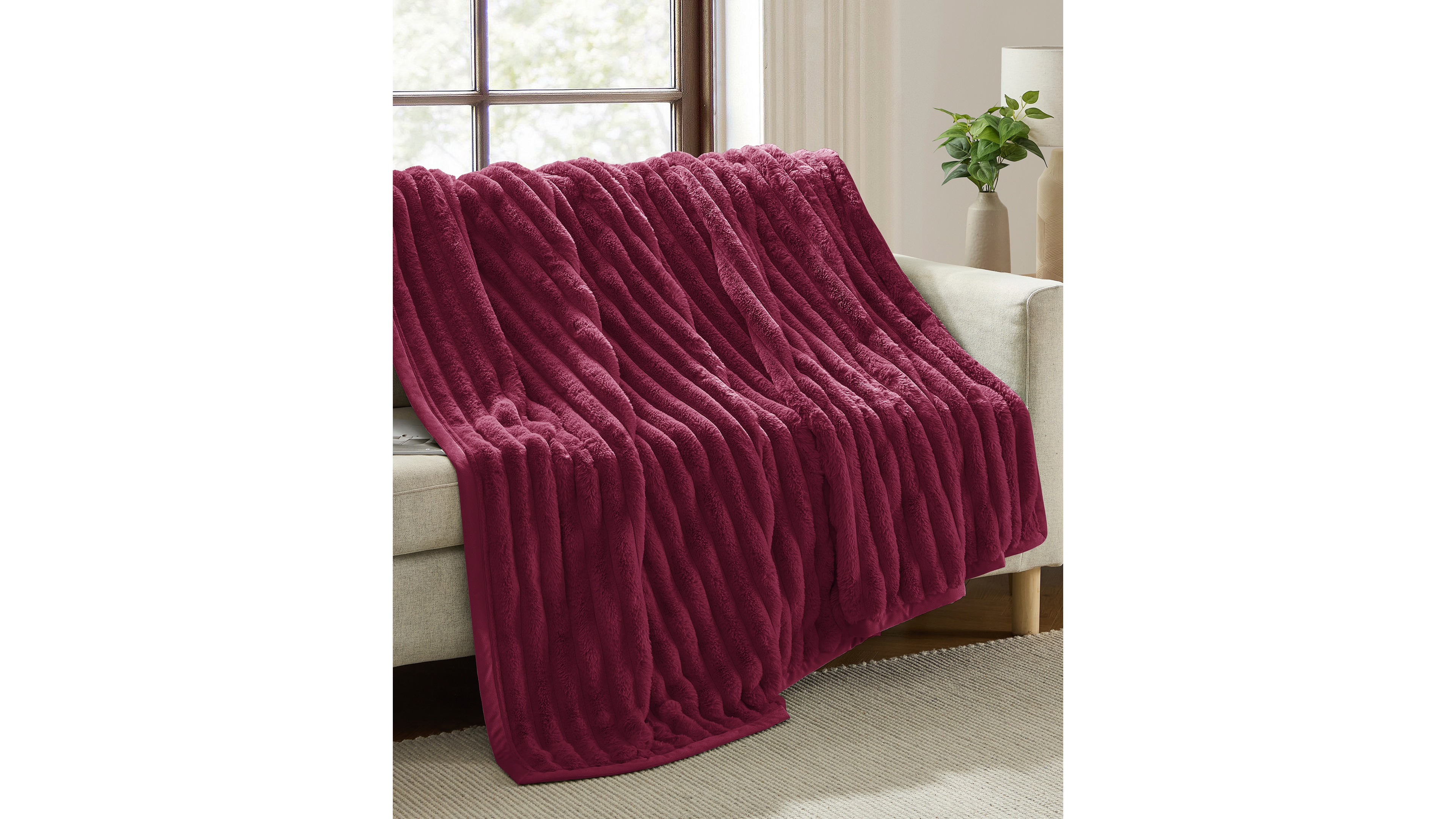 Nestl Ultra Plush Raschel Mink Blanket, Queen/King