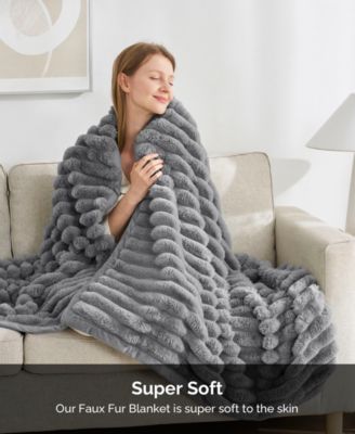 Ultra Plush Raschel Mink Blanket, Twin/Full