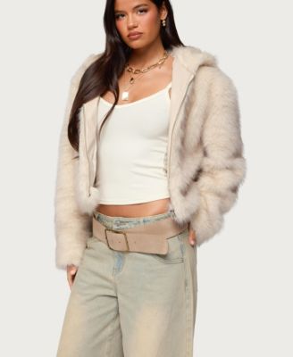 Women's Beyonca Hooded Faux Fur Jacket