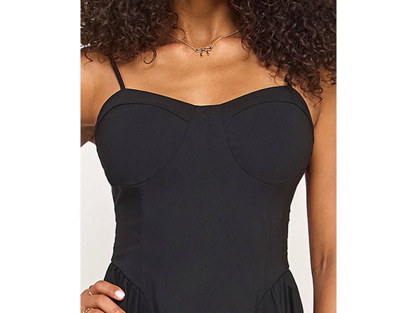 Женское платье KATIA RAE Juniors' Sweetheart Neck Bow-Back Midi, цвет: Чёрный — фото 3