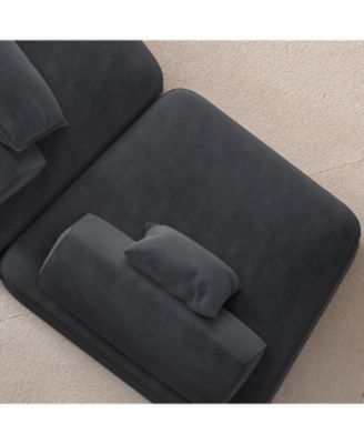 Streamdale Modern Light Luxury Oversized Modular Sectional Sofa, Fluffy Chenille, Removable Backrests, Dark Grey