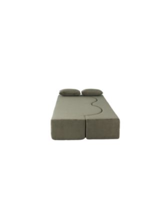 2-in-1 Foldable Sofa Bed, 75 Inch Convertible Sleeper Couch with Memory Foam Mattress