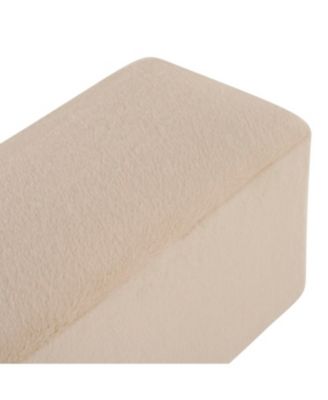 Streamdale Almond Long Plush Ottoman, Modern Simple Footstool and Seat for Home Use