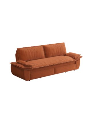 Orange 73.2" Queen Pull Out Sofa Bed, 3-in-1 Convertible Sleeper