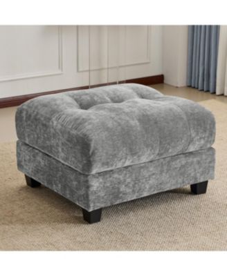 93" 3+1 Seater Sofa w/ Ottoman, Adjustable Backrest, 350lb/Seat, Chenille