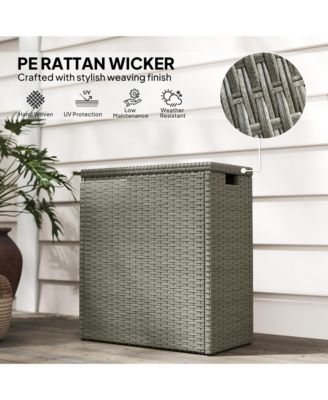 17 Gallon Wicker Deck Box, Small Outdoor Storage Box