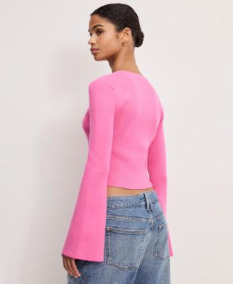 Women's Bell Sleeve Knit Cardigan Sweater, Regular & Plus Size