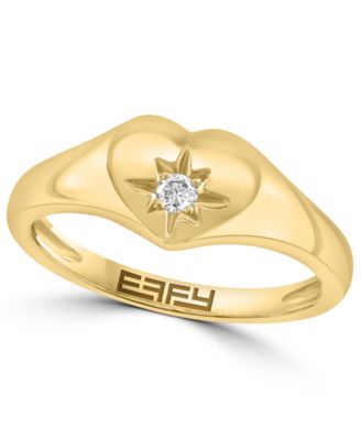 Diamond Accent Pinky Ring in 14k Yellow Gold 