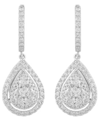 Diamond Drop Earrings (1-1/8 ct. t.w.) in 14k White Gold