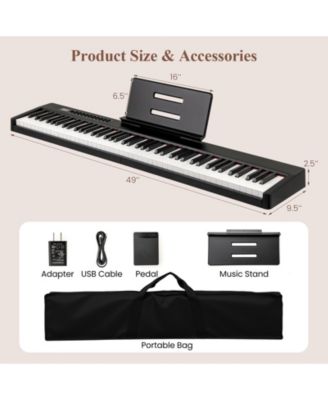 88 Key Full Size Digital Piano Keyboard With Dual Speakers And Rechargeable Battery