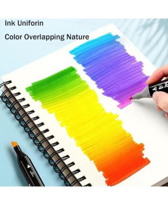 30 Colors Alcohol Brush Markers Set, Dual Tip Coloring Art Markers, Perfect for Coloring, Drawing, Sketching, Card Making and Illustration