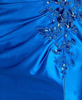 Juniors' Strapless Corseted Gown