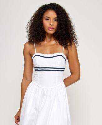 Juniors' Sweetheart Neck Midi Dress