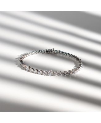 Gradual Size Gemstone Sterling Silver Tennis Bracelet