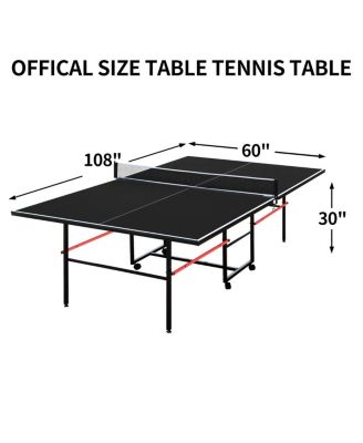 Rbied Foldable 9ft Table Tennis Set with Net, Paddles & Balls – Portable Ping Pong Table