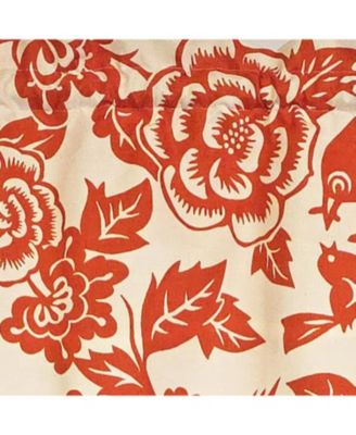 100% Cotton High Quality Love Bird Tailored Window Valance with 1.5" Rod Pocket 50" W X 12" L Orange