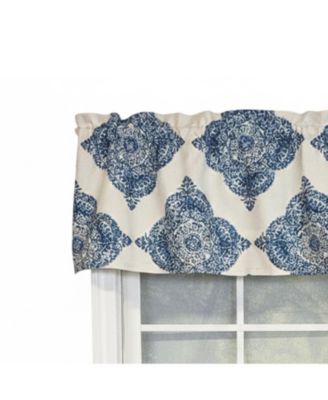 100% Cotton High Quality Lazaro Tailored Window Valance with 1.5" Rod Pocket 50" W X 12" L Blue