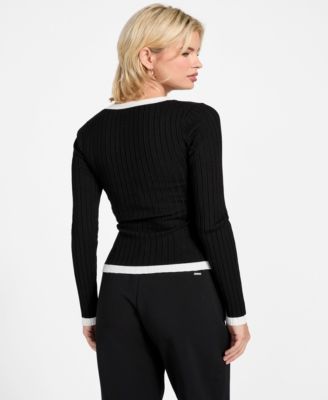 Women's Laurel Ribbed Knit V-Neck Sweater