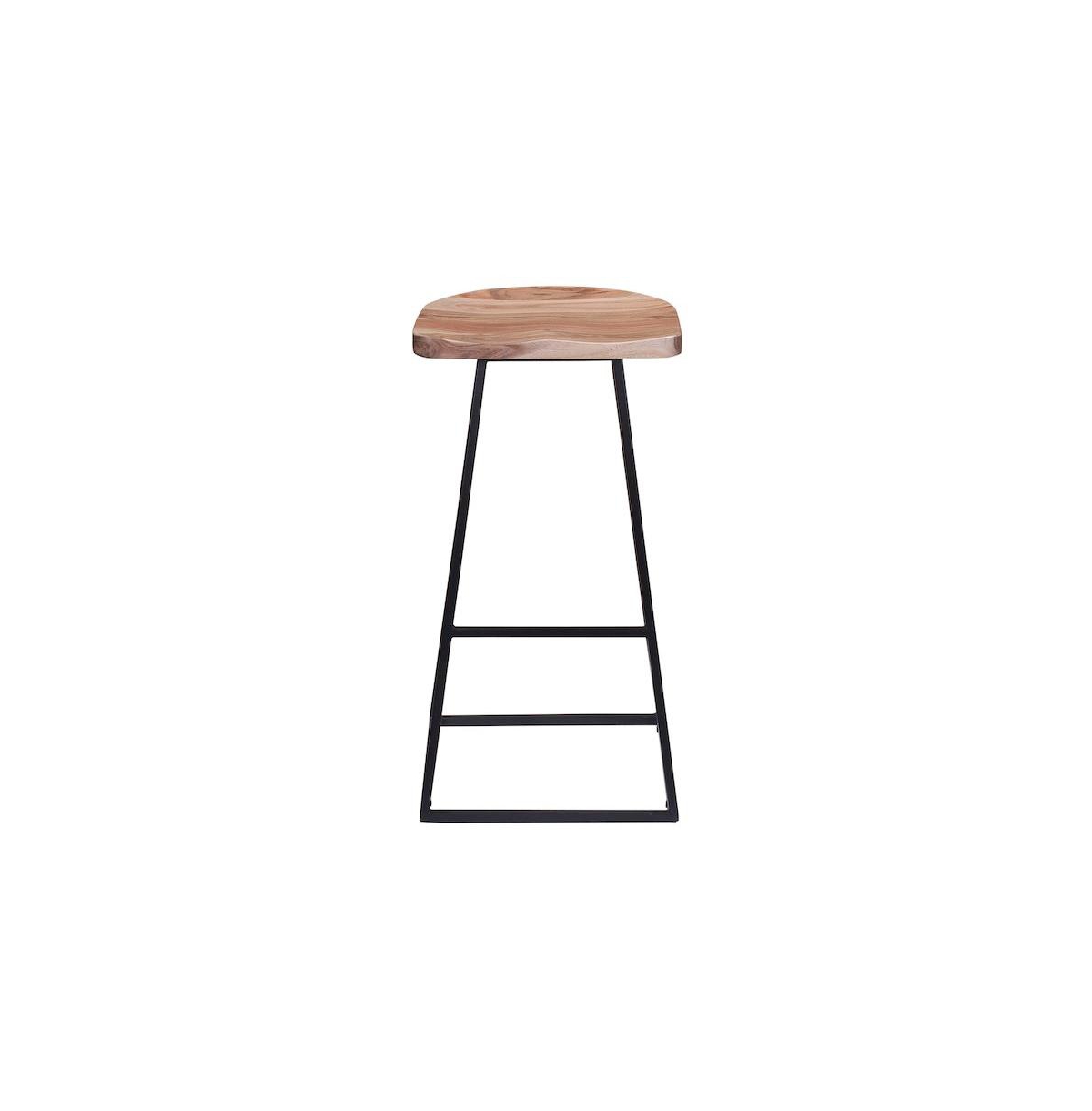 Porter Designs Clement Solid Acacia Wood 30" Bar Stool, Natural