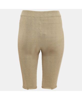 Women's Khaki Green Linen Blend Knit Sierra Shorts