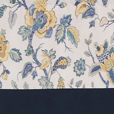 Gianna Banded Valance Natural. 3" Rod Pocket, Contrast bottom banding. 50"W x 16"L