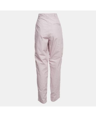 Women's Light Purple Cotton Pleated Trousers