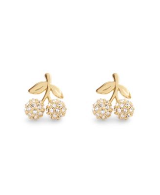 Faux Stone Pav&eacute; Icons Cherry Stud Earrings