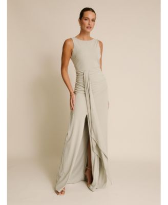 Women's Drape Gathered Sleeveless Stretch Dress