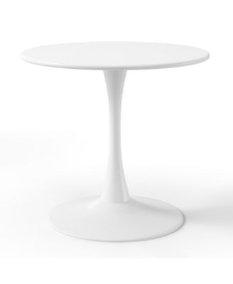 5-Piece Indoor Outdoor Round Metal Patio Dining Table Set With Stackable Patio Dining Side Chairs