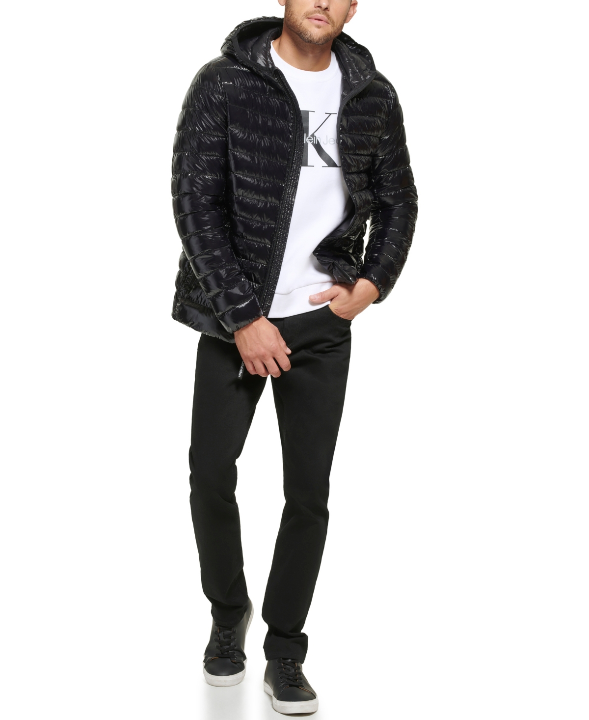 Calvin Klein Men's Hooded & Quilted Packable Jacket